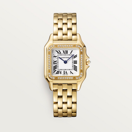 Unworn Cartier Panthère de Cartier Medium, 18k Yellow Gold, Diamonds, 27mm x 36mm, Ref# WJPN0016