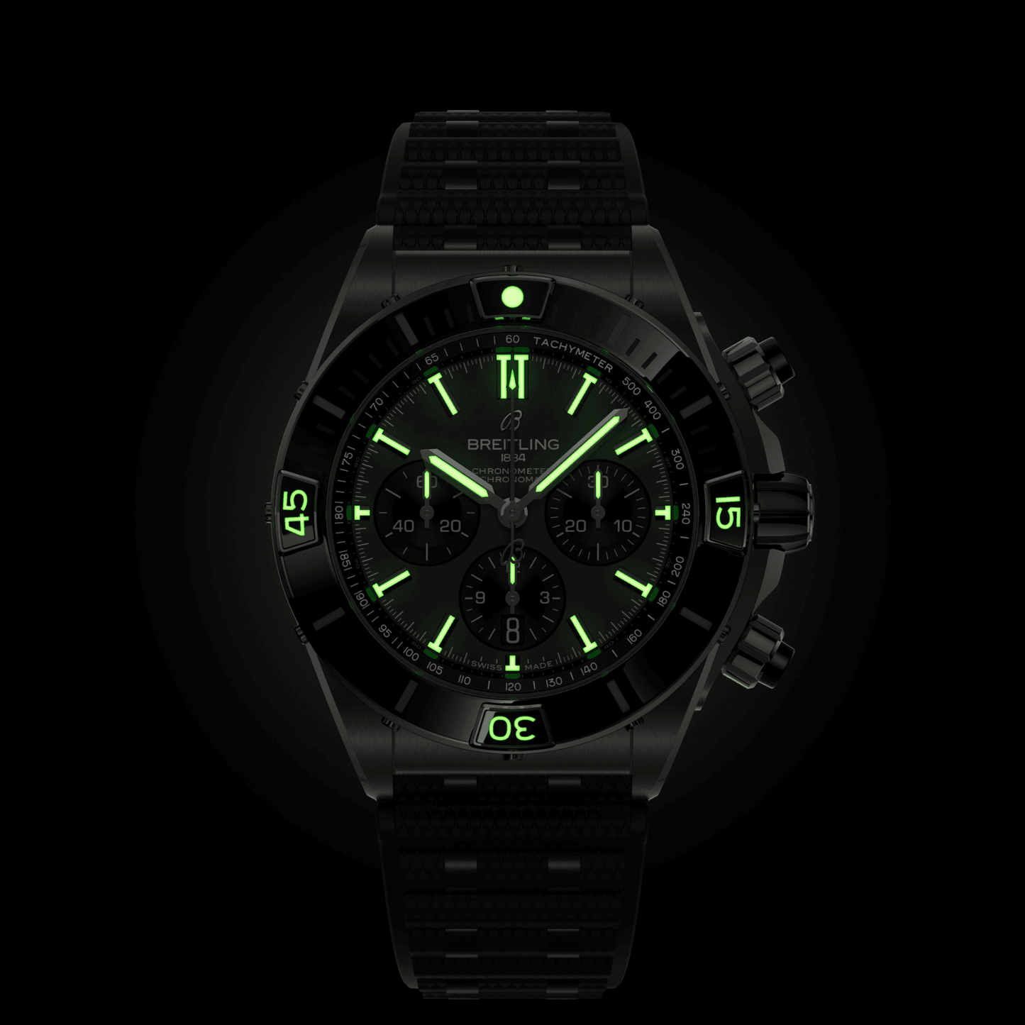 Breitling Super Chronomat B01 44, Titanium and Ceramic, Ref# EB0136251M1S1, Unworn 2024, Luminous