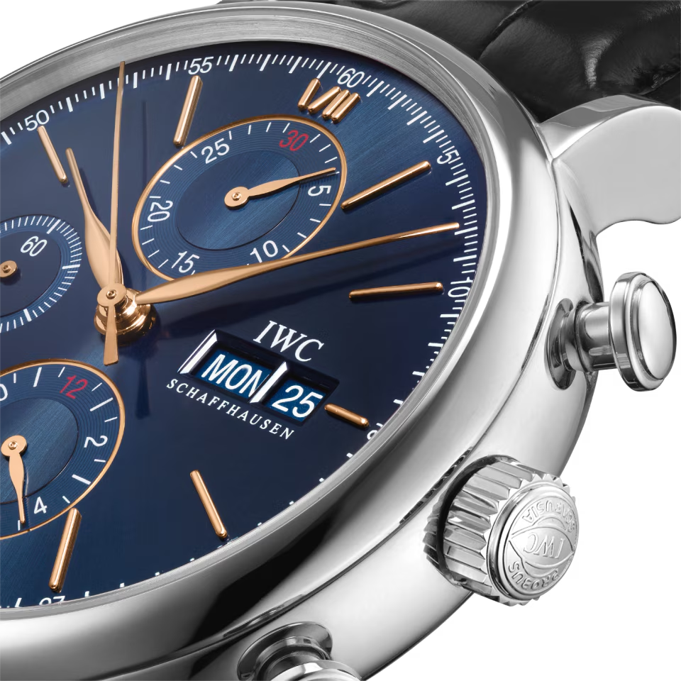 Unworn IWC Portofino Chronograph, Stainless Steel, 42mm, Ref# IW391036, Crown