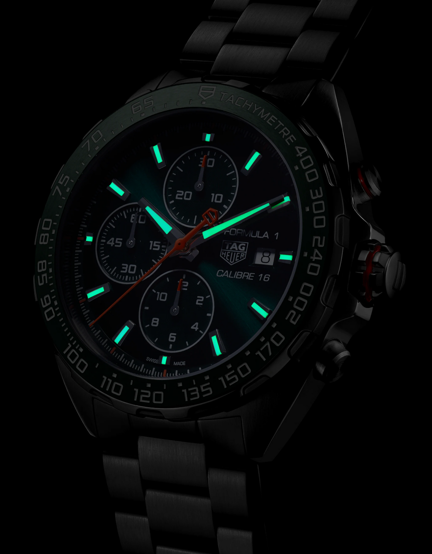 TAG Heuer Formula 1 Chronograph, Stainless Steel and ceramic, 44mm, Ref# CAZ201H.BA0876, Luminous