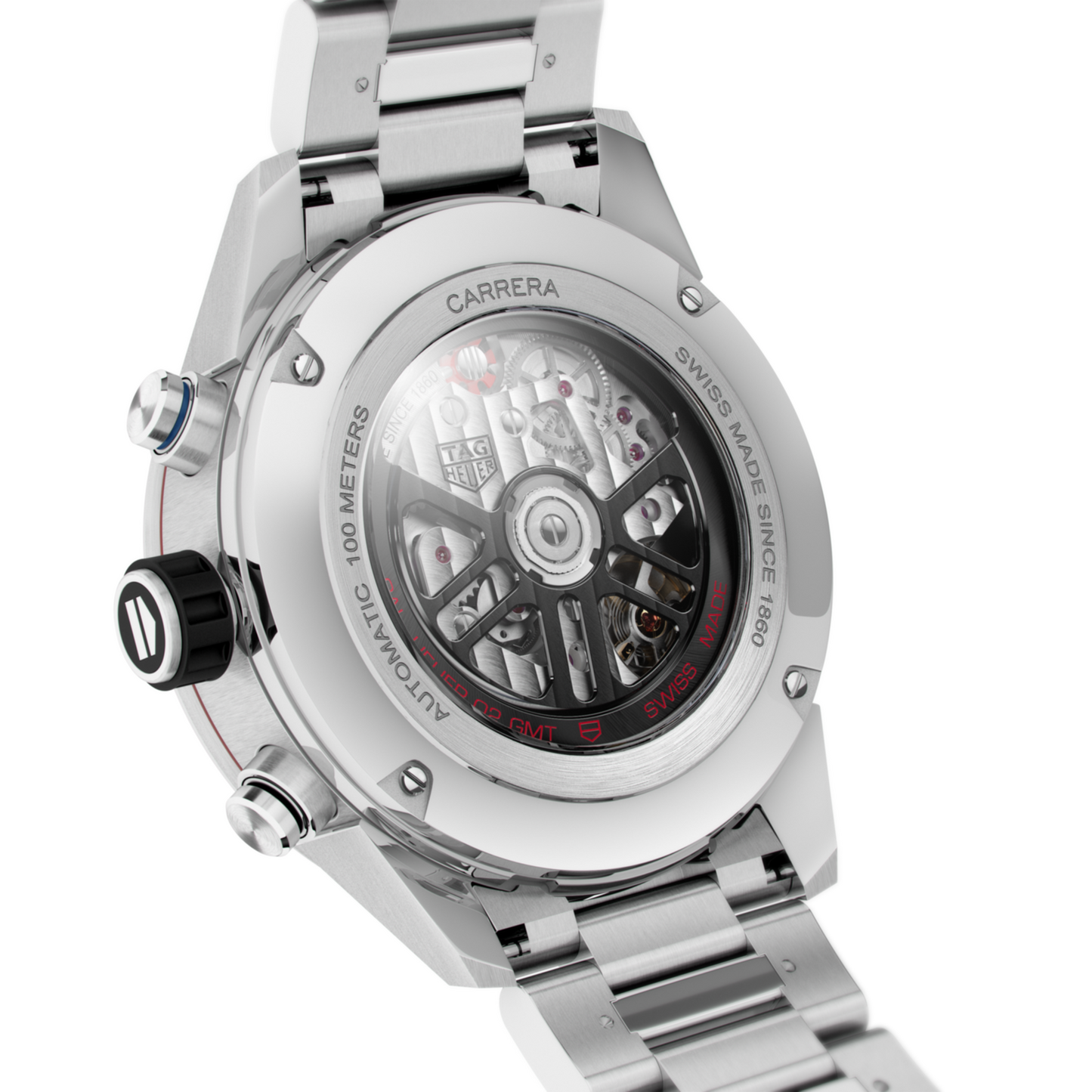 Unworn TAG Heuer Carrera Chronograph Twin-Time, Stainless Steel and Ceramic, 45mm, Ref#CBG2A1Z.BA0658, Back