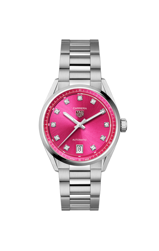TAG Heuer Carrera Calibre 7 Date, Stainless Steel and Diamonds, 36mm, Ref# WBN2318.BA0001