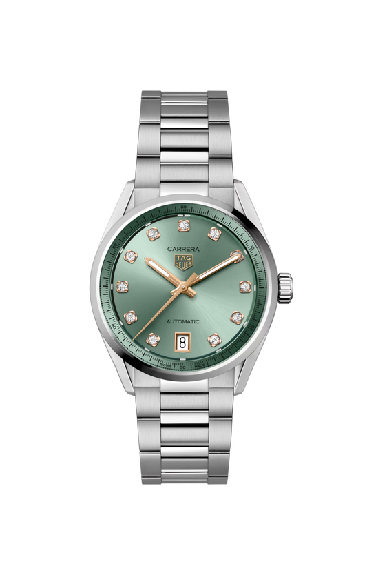 TAG Heuer Carrera Calibre 7 Date, Stainless Steel and Diamonds, 36mm, Ref# WBN2317.BA0001
