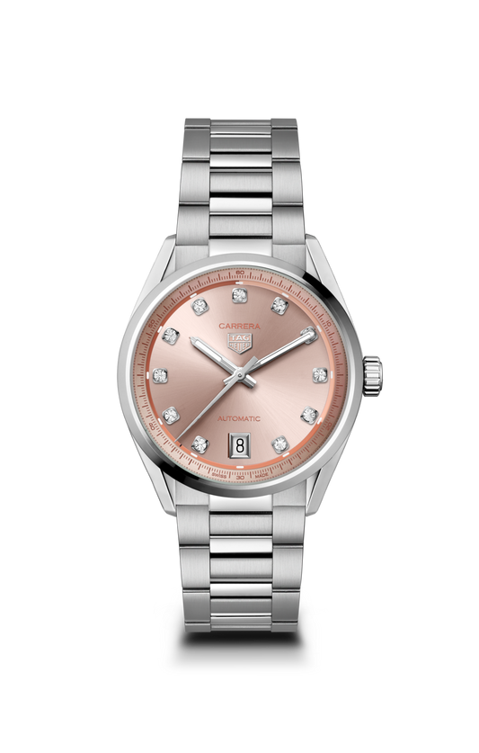 TAG Heuer Carrera Calibre 7 Date, Stainless Steel set with Diamonds, 36mm, Ref# WBN231D.BA0001