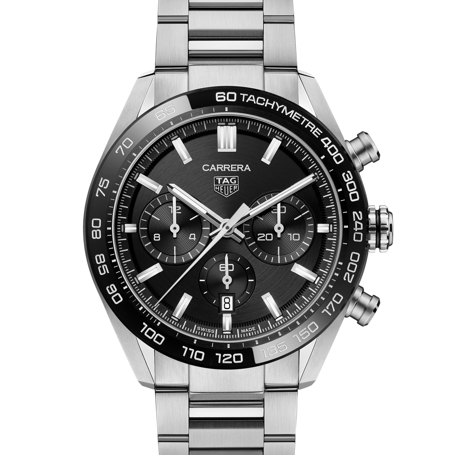 Unworn TAG Heuer Carrera Chronograph, Stainless Steel and Ceramic, 44mm, Ref# CBN2A1B.BA0643, 1