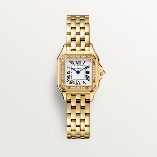 Unworn Cartier Panthère de Cartier Small, 18k Yellow Gold, Diamonds, 22mm x 30mm, Ref# WJPN0067