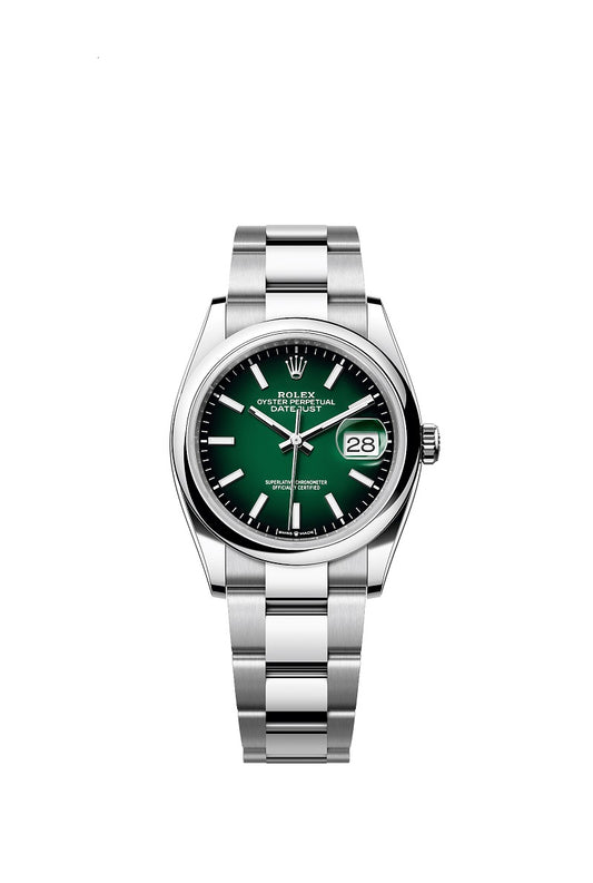 Rolex Datejust 36, Oystersteel, Green ombré dial, Domed Oyster, Ref# 126200-0025
