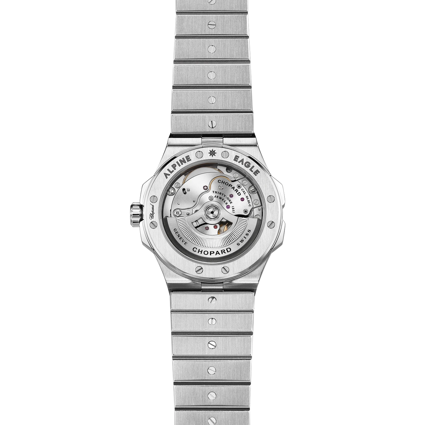 Unworn Chopard Alpine Eagle 36, Stainless Steel, 36mm, Ref# 298601-3002, Back