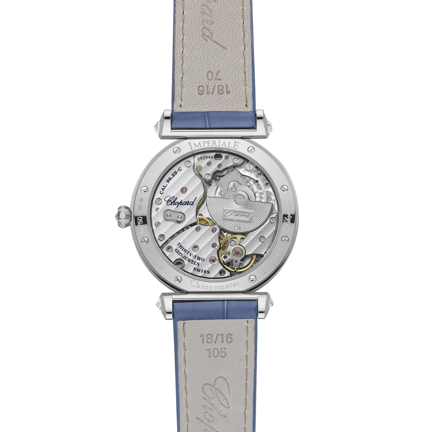 Unworn Chopard Imperiale Moonphase Ethical, 18K White Gold and Diamonds 36mm, Ref# 384246-1001, Back