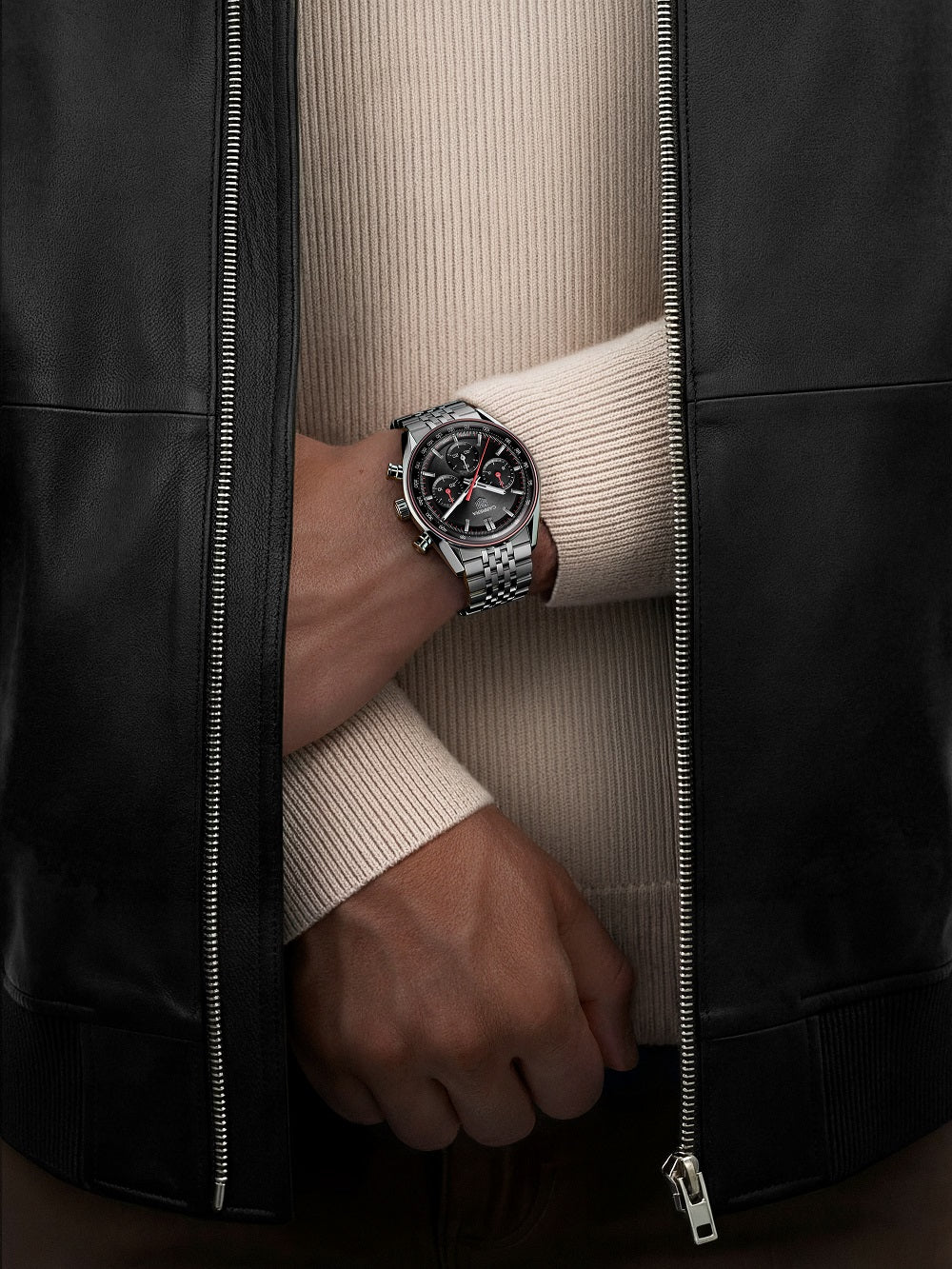 Unworn TAG Heuer Carrera Chronograph, Stainless Steel, 41mm, Ref# CBS2114.BA0053, Watch on hand