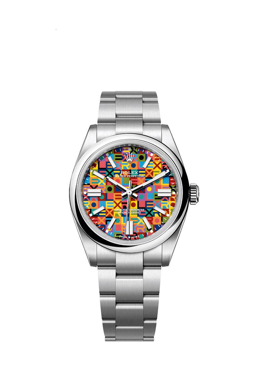 Rolex Oyster Perpetual 41, Oystersteel, 41mm, Multicoloured Jubilee motif dial, Domed Oyster, Ref# 134300-0010