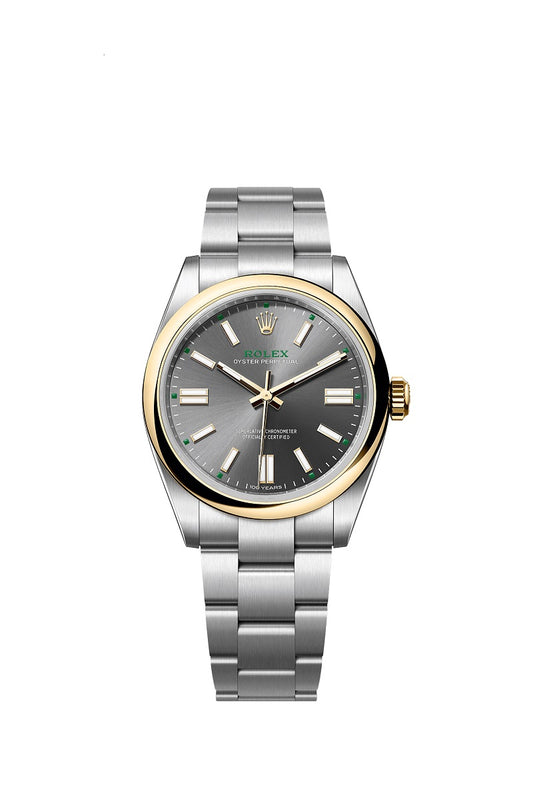 Rolex Oyster Perpetual 41, Oystersteel and 18k Yellow Gold, 41mm, Slate dial, Domed Oyster, Ref# 134303-0001