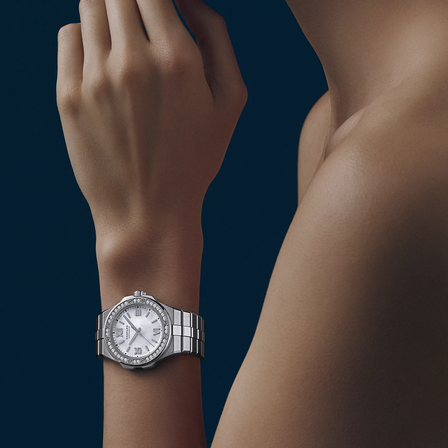 Unworn Chopard Alpine Eagle 36, Stainless Steel, 36mm, Ref# 298601-3002, Watch on hand