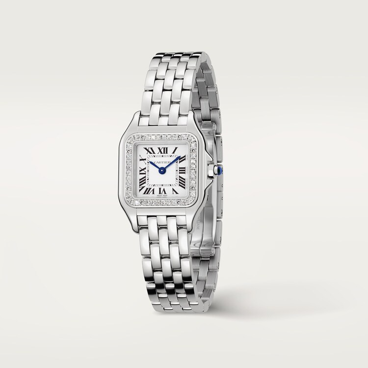 Unworn Cartier Panthère de Cartier Small, Stainless Steel, Diamonds, 23mm x 30mm, Ref# W4PN0016, Main view