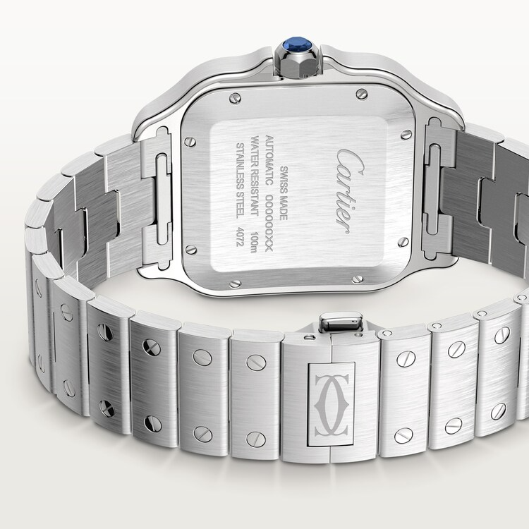 Unworn Cartier Santos de Cartier, Stainless Steel, 39.8mm, Ref# WSSA0062, Back