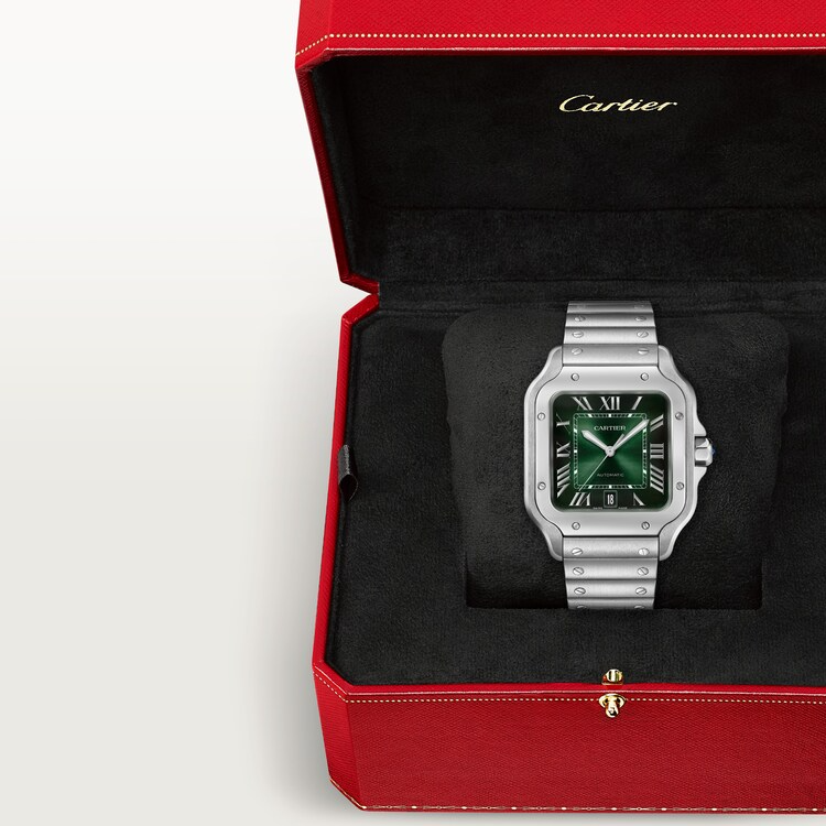 Unworn Cartier Santos de Cartier, Stainless Steel, 39.8mm, Ref# WSSA0062, Watch in box