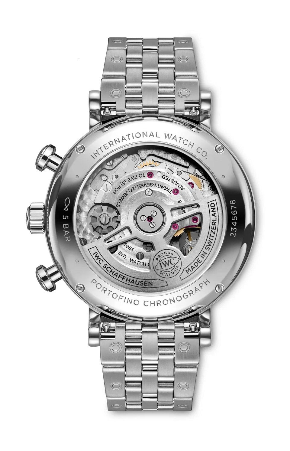 Unworn IWC Portofino Chronograph 39, Stainless Steel, 39mm, Ref# IW391503, back