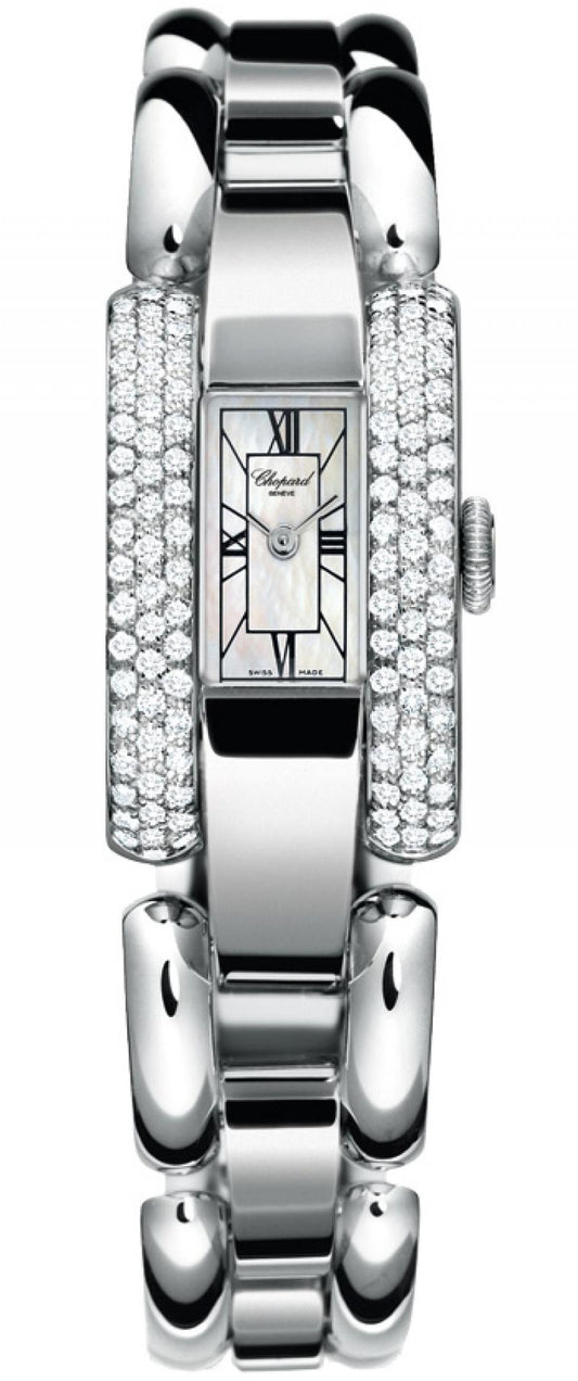 Unworn Chopard La Strada Quartz, 18k White Gold and Diamonds, 23mm x 34.5mm, Ref# 416547-1001