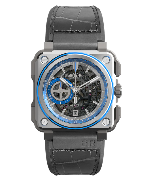 Bell & Ross BR-X1 Hyperstellar, Brushed Titanium with Anodised Blue Aluminum, 45mm, Ref# BRX1-AL-TI-BLU