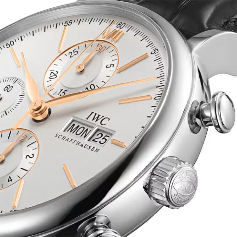 Unworn IWC Portofino Chronograph, Stainless Steel, 42mm, Ref# IW391031, Crown