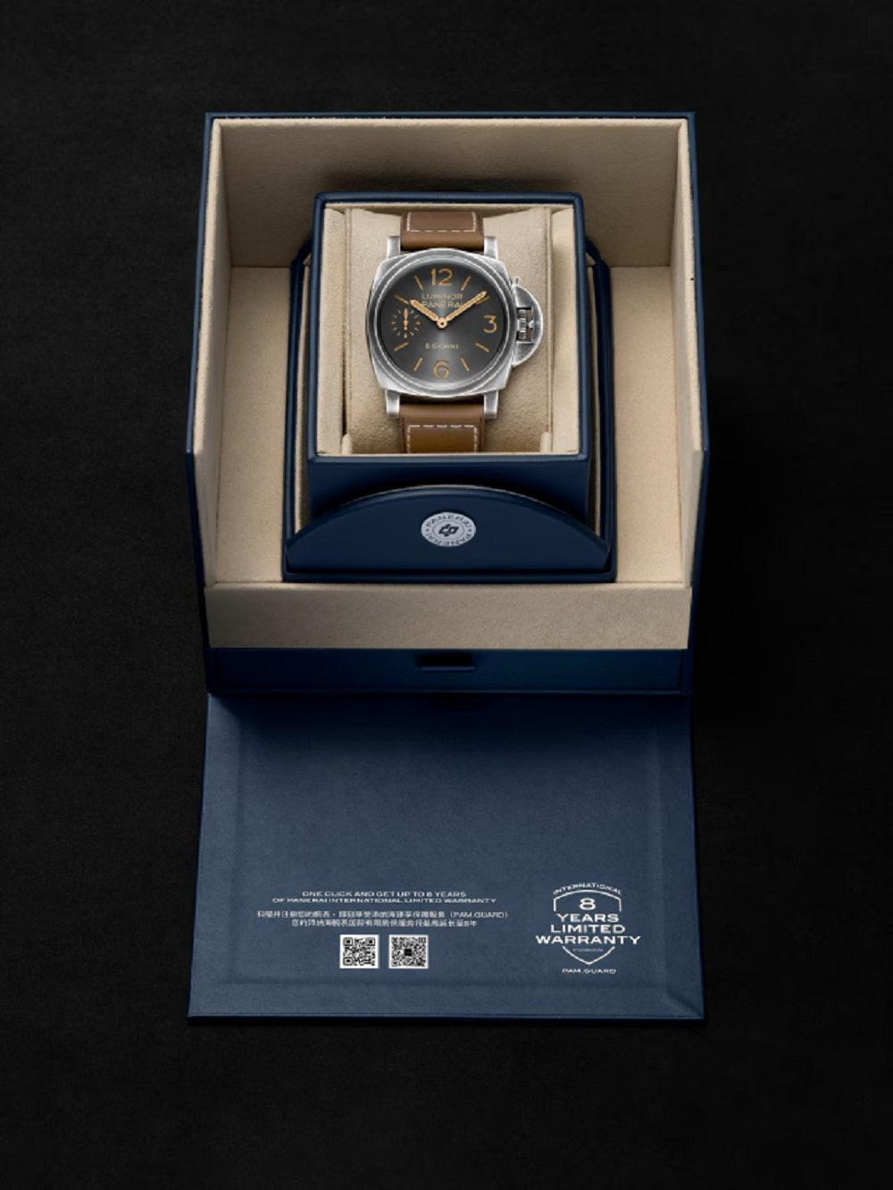 Panerai Luminor 8 Giorni, 44mm, Brunito Stainless Steel, Ref# PAM01733, Watch n box
