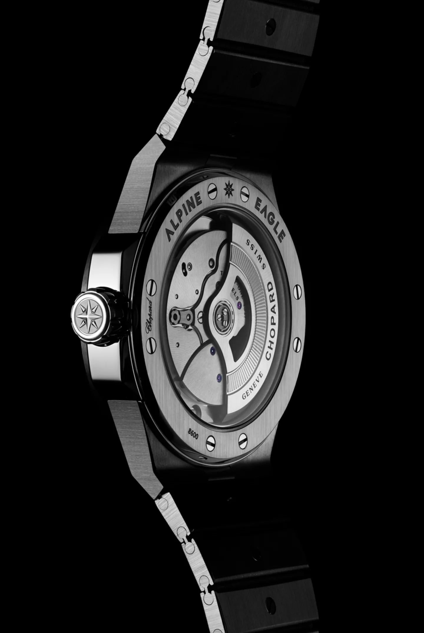 Unworn Chopard Alpine Eagle, Stainless Steel, 41mm, Ref# 298600-3002, Crown