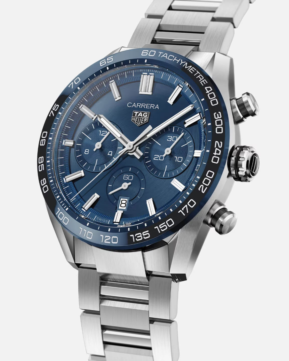 Unworn TAG Heuer Carrera Chronograph, Stainless Steel and Ceramic, 44mm, Ref# CBN2A1A.BA0643, Dial right