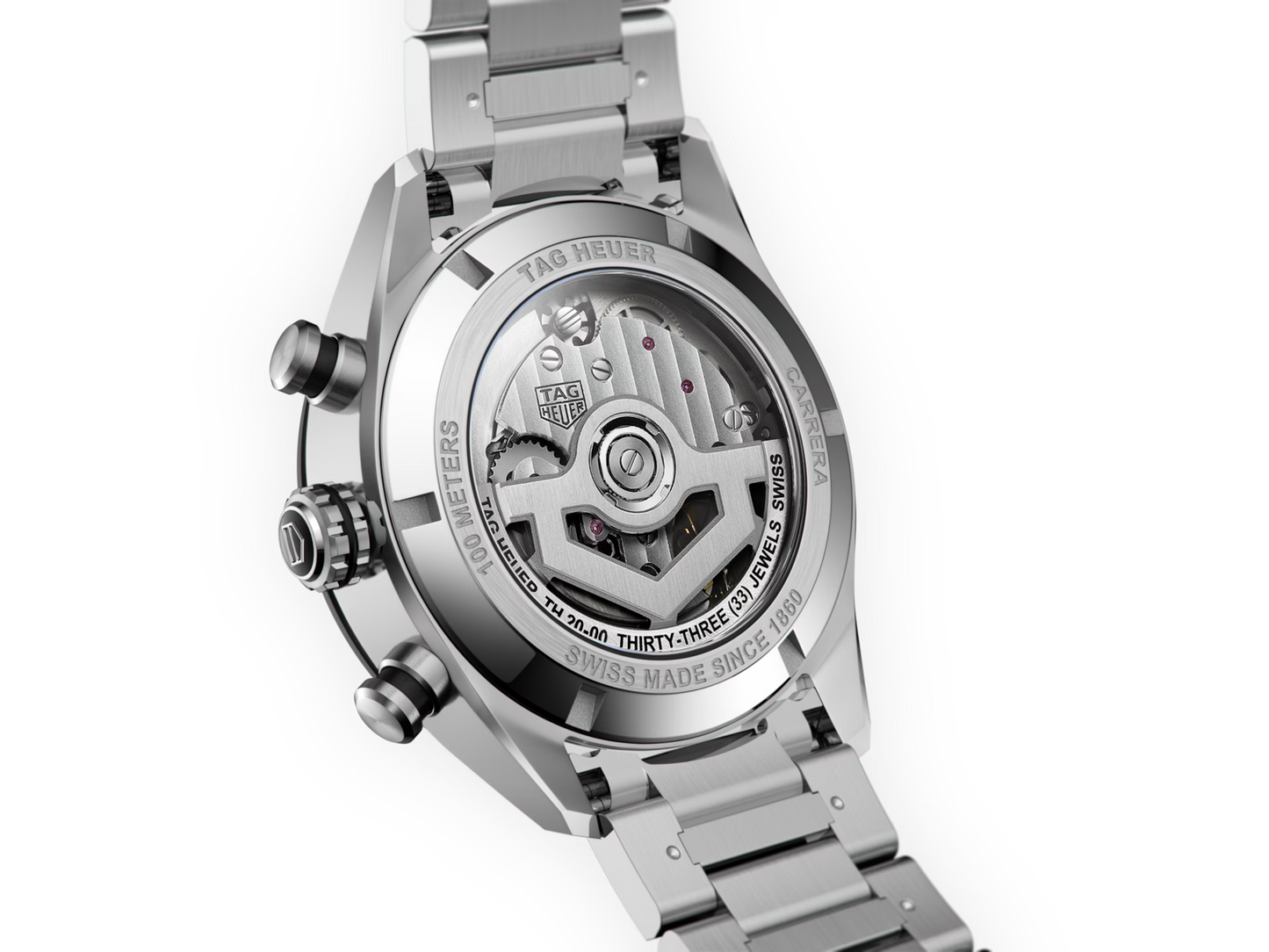Unworn TAG Heuer Carrera Chronograph, Stainless Steel and Ceramic, 44mm, Ref# CBN2A1B.BA0643, Back