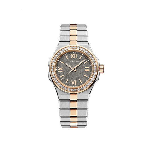 Chopard Alpine Eagle 33, 18k ethical Rose Gold, Lucent Steel™ and 36 Diamonds, 33mm, Ref# 298617-6002