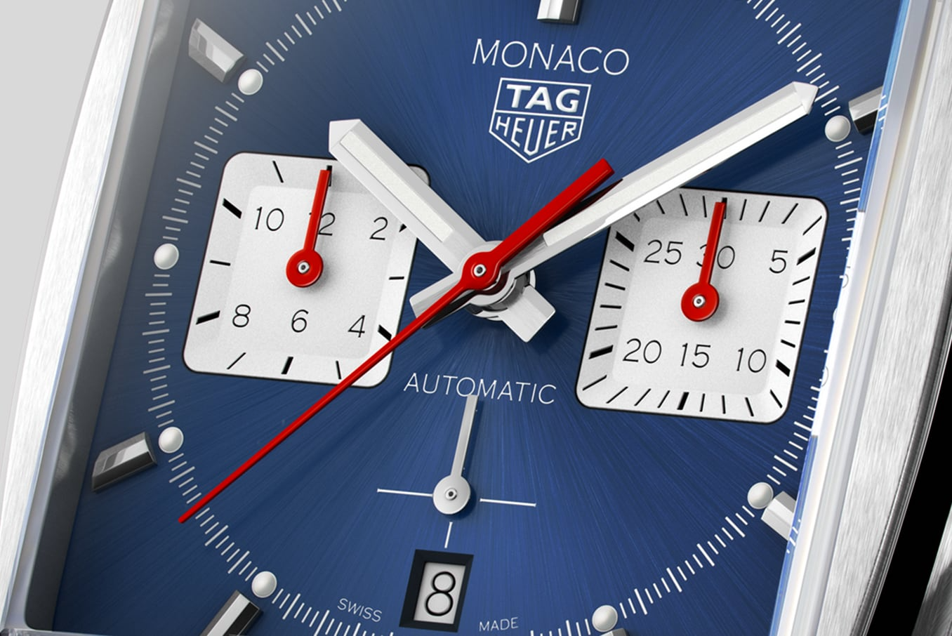 Unworn TAG Heuer Monaco Chronograph Automatic, Stainless Steel, 39mm, Ref# CBL2111.FC6453, Dial