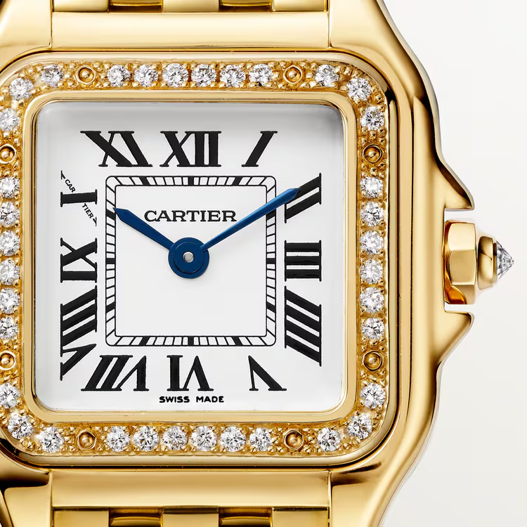 Unworn Cartier Panthère de Cartier Small, 18k Yellow Gold, Diamonds, 22mm x 30mm, Ref# WJPN0067, Dial
