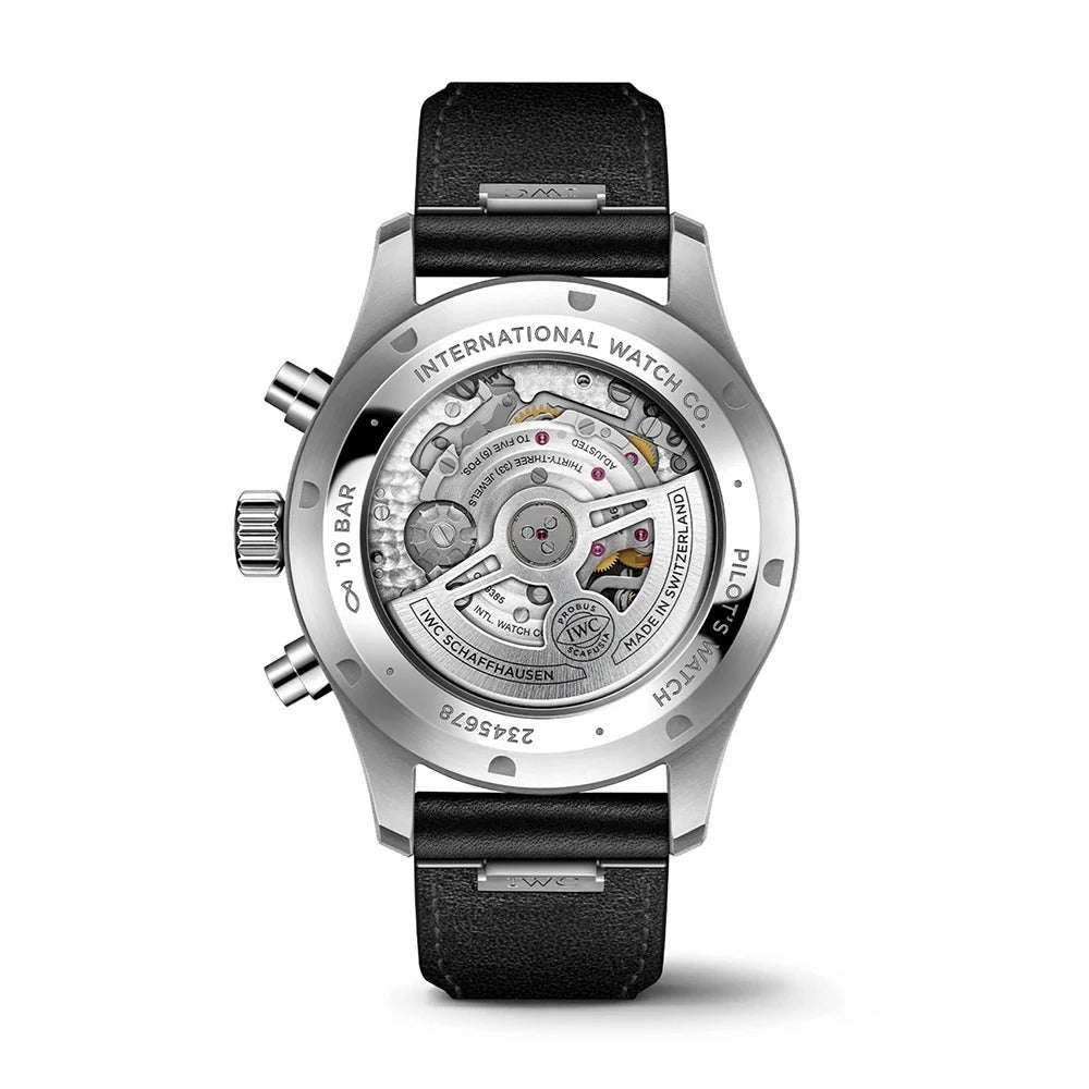 Unworn IWC Pilot’s Watch Chronograph, Stainless Steel, 43 mm, Ref# IW378001, Back