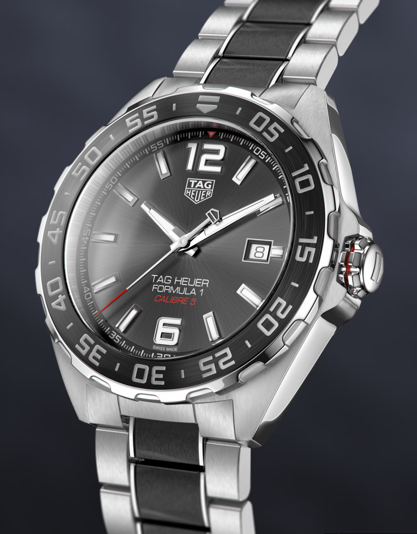 Unworn TAG Heuer Formula 1 Date, Automatic, 43 mm, Stainless Steel, Сeramic Ref# WAZ2011.BA0843, Dial