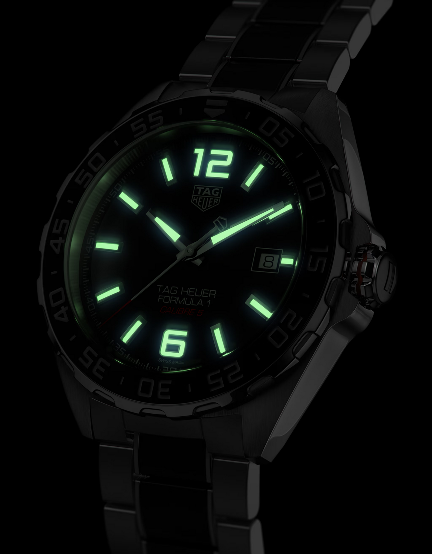 Unworn TAG Heuer Formula 1 Date, Automatic, 43 mm, Stainless Steel, Сeramic Ref# WAZ2011.BA0843, Luminous