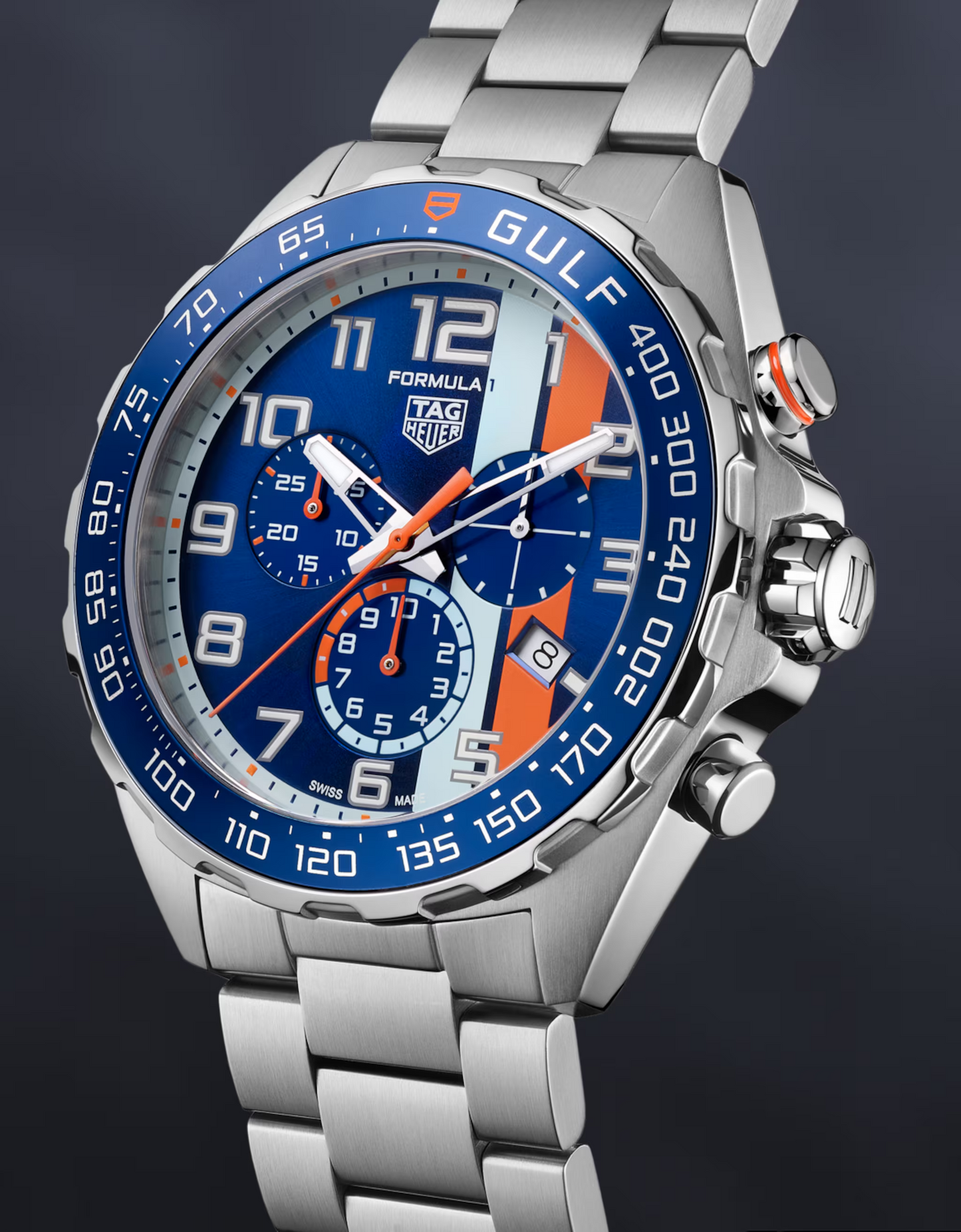 TAG Heuer Formula 1 Chronograph x Gulf, Stainless Steel, 43mm, Ref# CAZ101AT.BA0842, Main view