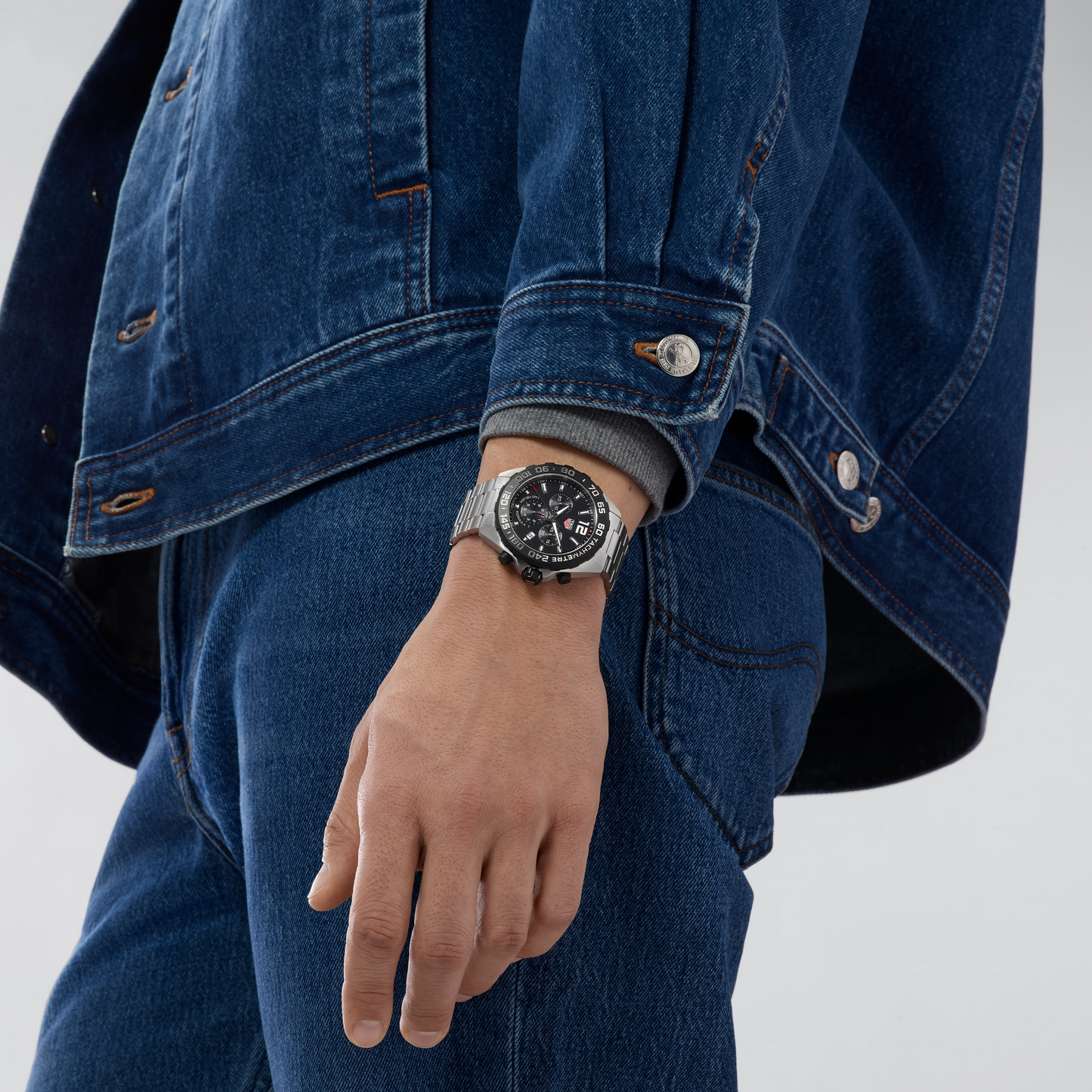 UNWORN TAG Heuer Formula 1 Chronograph, Stainless Steel, 43mm, Ref# CAZ1010.BA0842, Watch on hand
