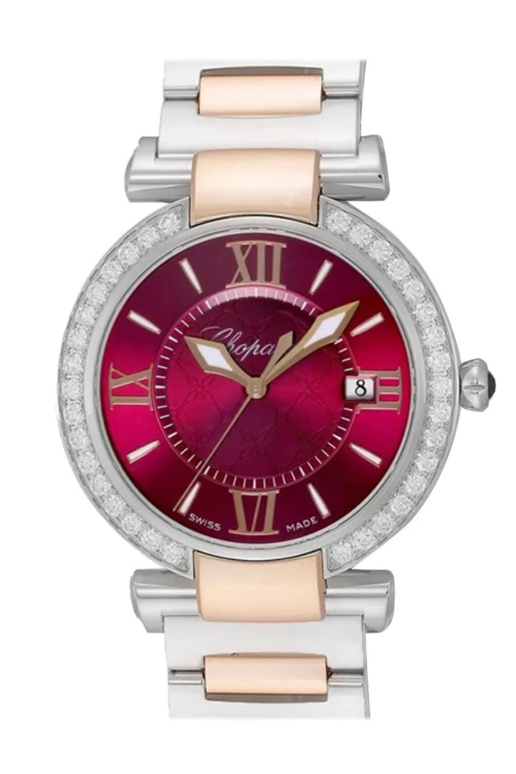 Unworn Chopard Imperiale Quartz, Stainless Steel, 18k Rose Gold and Diamonds, 36mm, Ref# 388532-6018, Dial