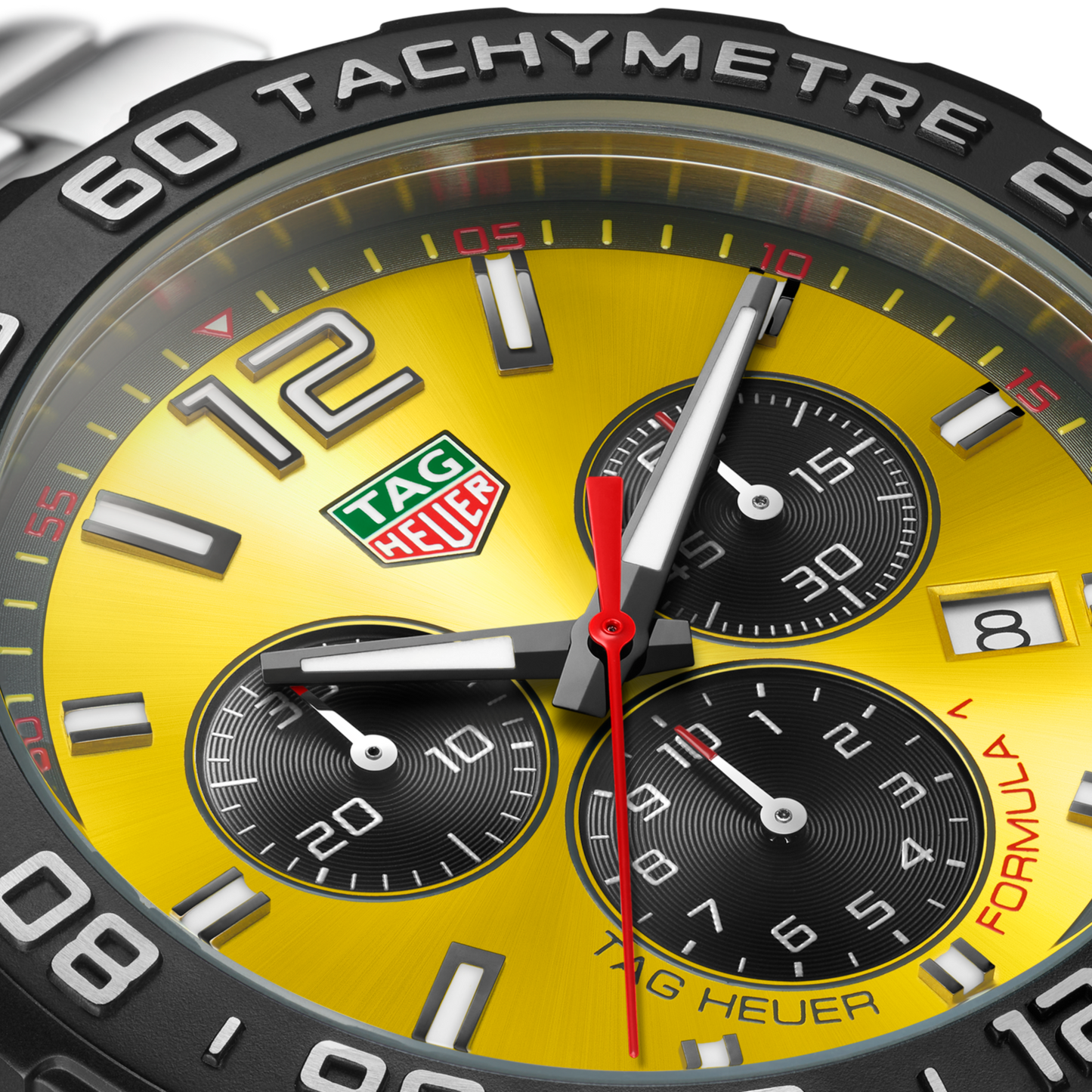 TAG Heuer Formula 1 Chronograph, Stainless Steel, 43mm, Ref# CAZ101AM.BA0842, Hands and markers