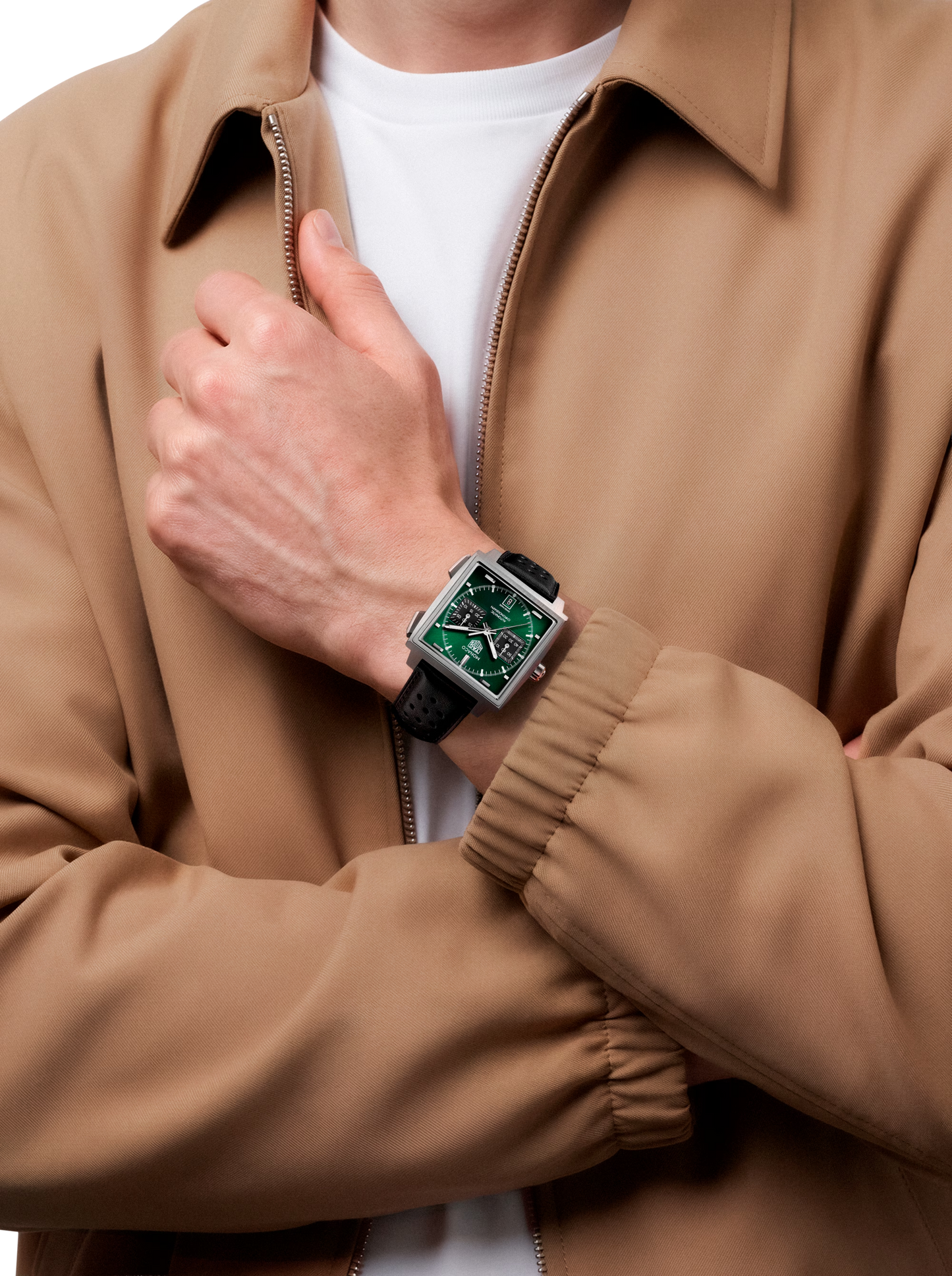 TAG Heuer Monaco Chronograph Automatic 39mm Titanium, Ref# CDW2180.FC8360, watch on hand