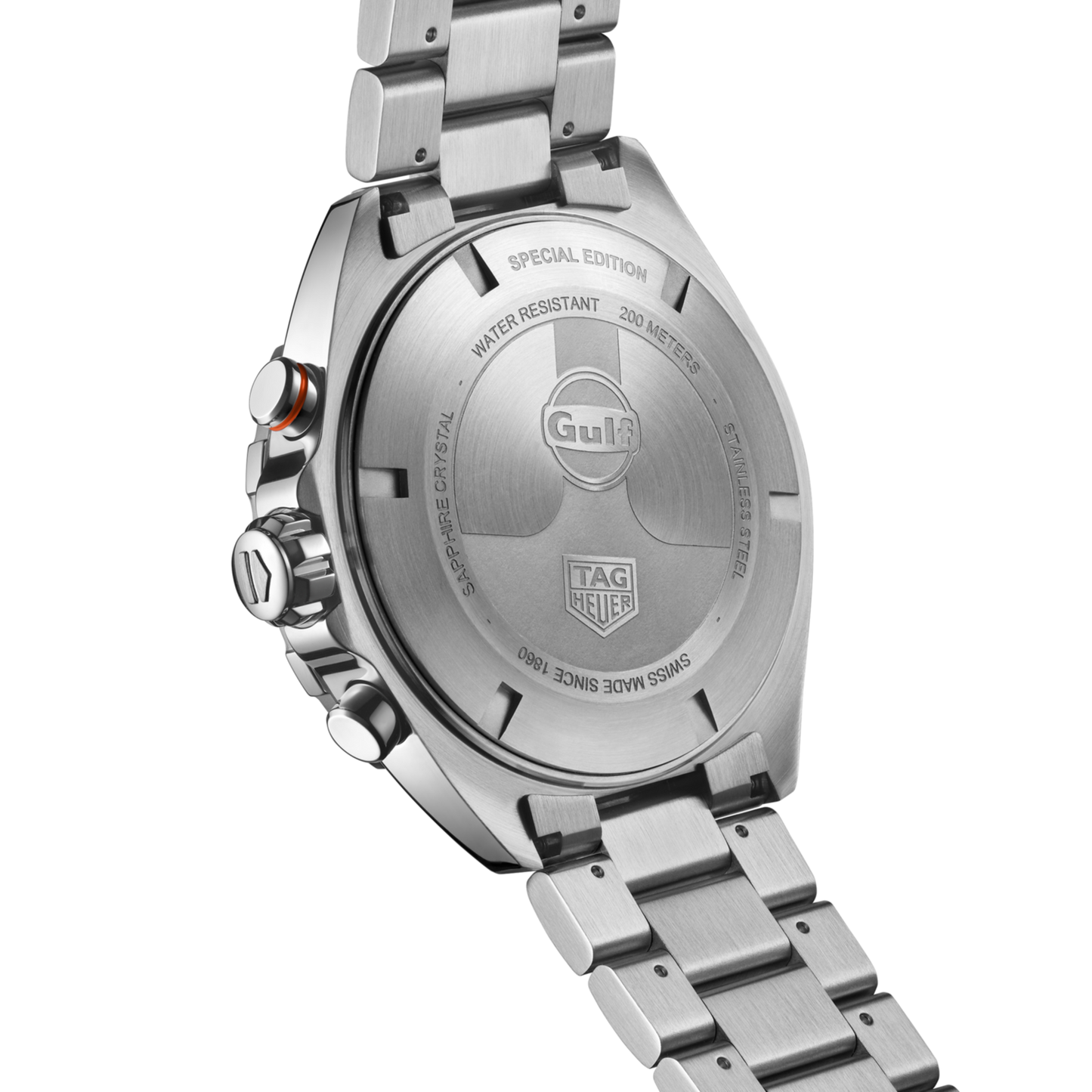 TAG Heuer Formula 1 Chronograph x Gulf, Stainless Steel, 43mm, Ref# CAZ101AT.BA0842, back