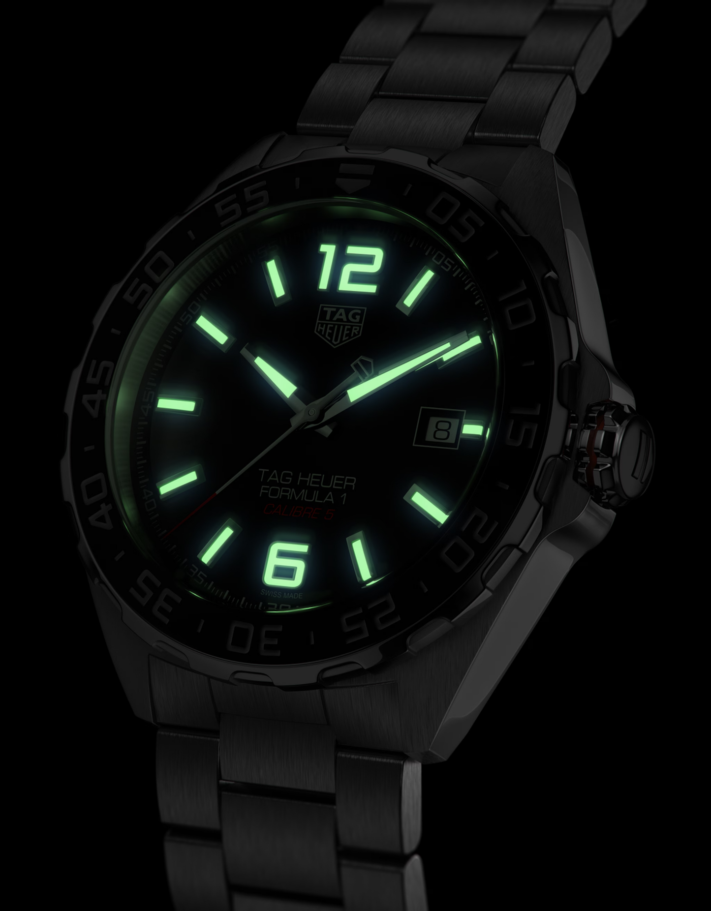 Unworn TAG Heuer Formula 1 Date, Automatic, 43 mm, Stainless Steel, Ref# WAZ2011.BA0842, Luminous