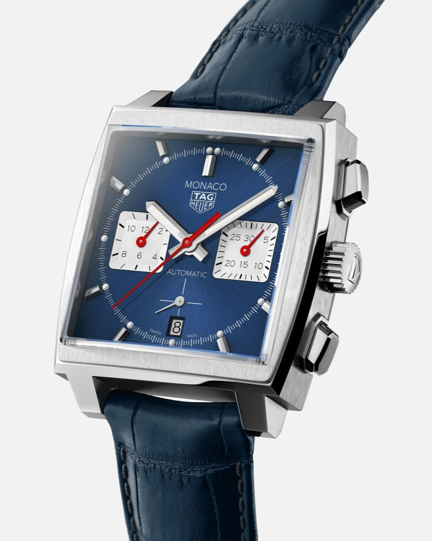 Unworn TAG Heuer Monaco Chronograph Automatic, Stainless Steel, 39mm, Ref# CBL2111.FC6453, Dial right