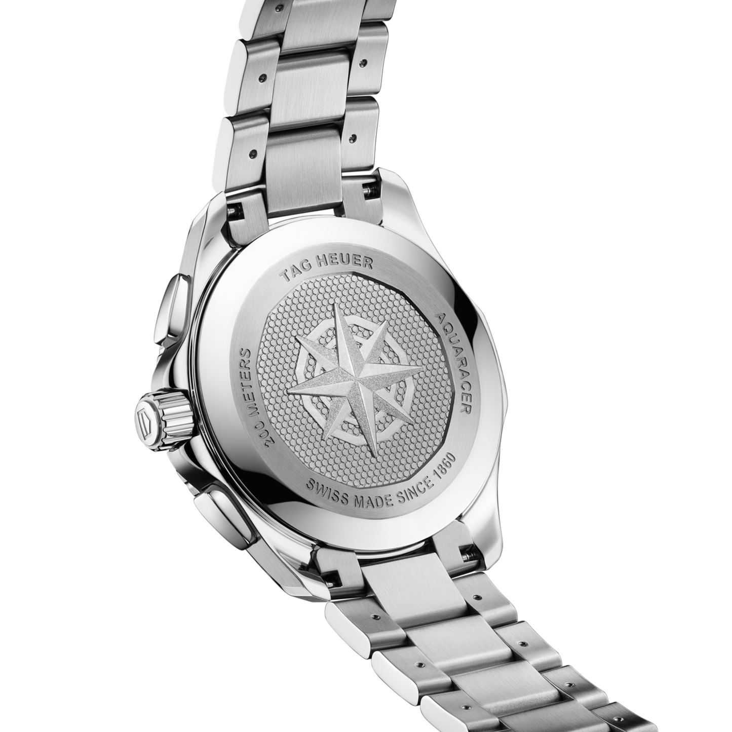Unworn TAG Heuer Aquaracer Professional 200 Chronograph 40, Stainless Steel, Ref# CBP1112.BA0627, Back