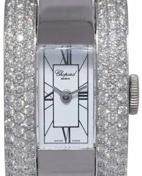 Unworn Chopard La Strada Quartz, 18k White Gold and Diamonds, 23mm x 34.5mm, Ref# 416547-1001, Dial