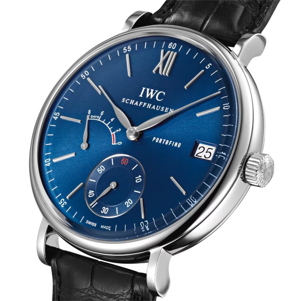 Unworn IWC Portofino Hand Wound Eight Days, Stainless Steel, 45mm, Ref# IW510106, Right