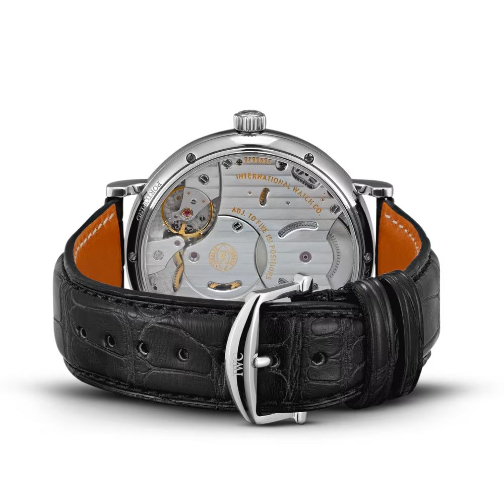 Unworn IWC Portofino Hand Wound Eight Days, Stainless Steel, 45mm, Ref# IW510106, Strap and clasp