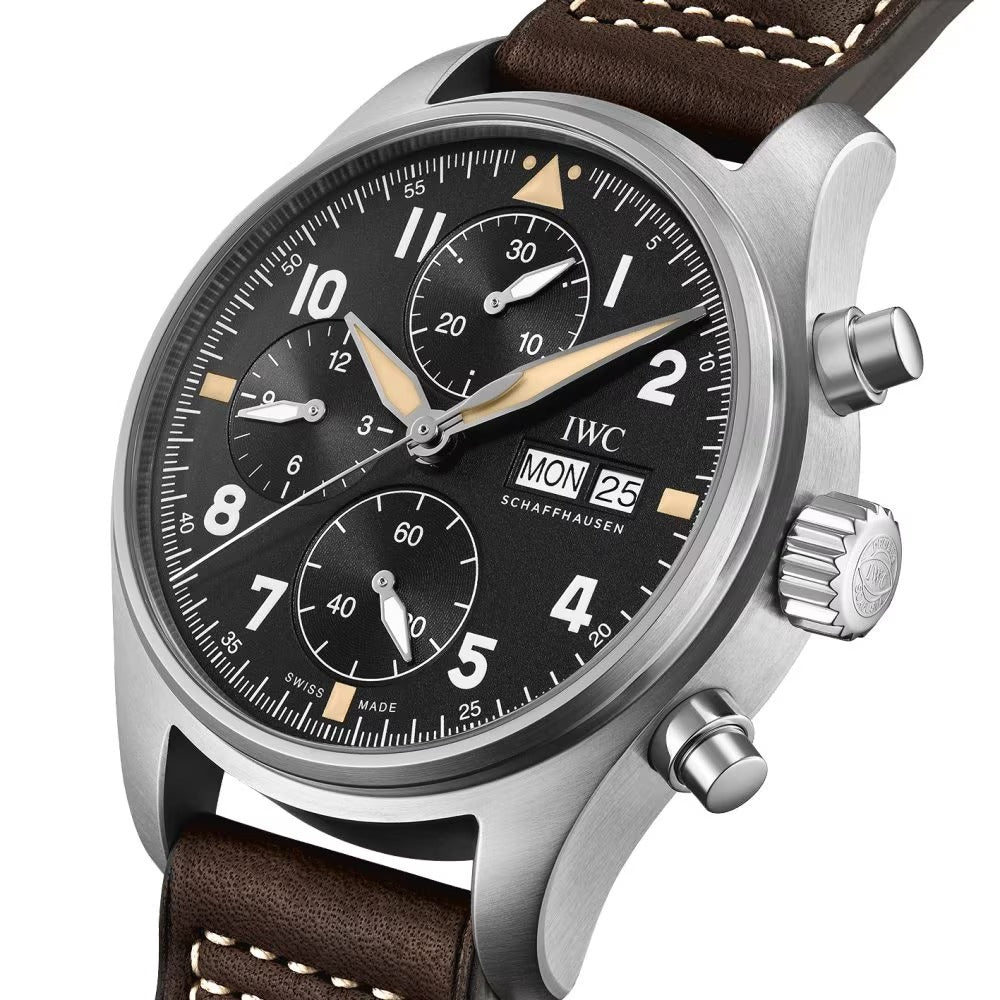 Unworn IWC Pilot's Watch Spitfire Chronograph, Bronze, 41mm, Ref# IW387903, Right