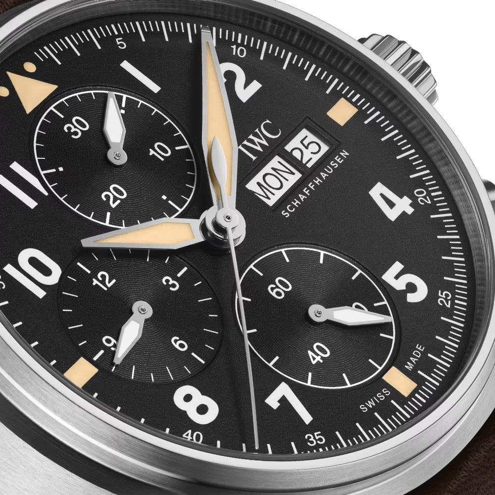 Unworn IWC Pilot's Watch Spitfire Chronograph, Bronze, 41mm, Ref# IW387903, Dial