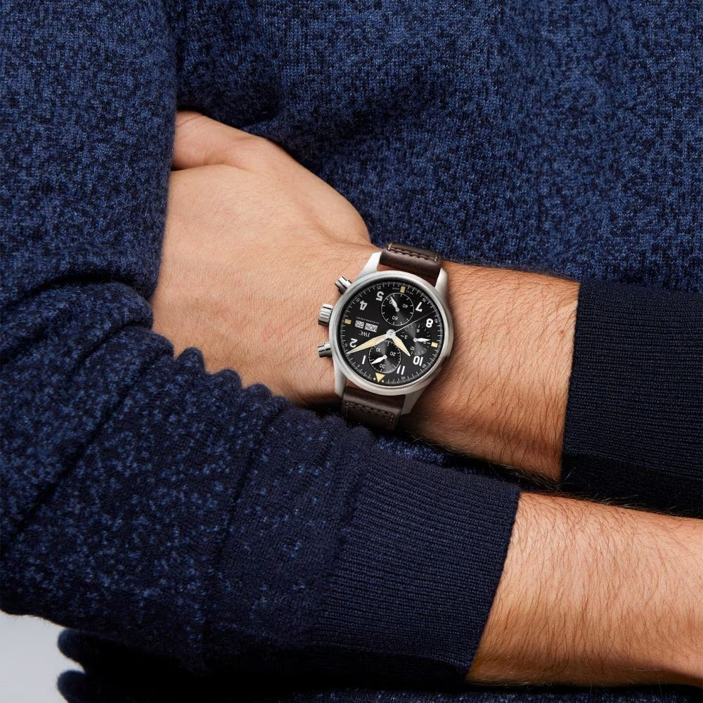 Unworn IWC Pilot's Watch Spitfire Chronograph, Bronze, 41mm, Ref# IW387903, Watch on hand