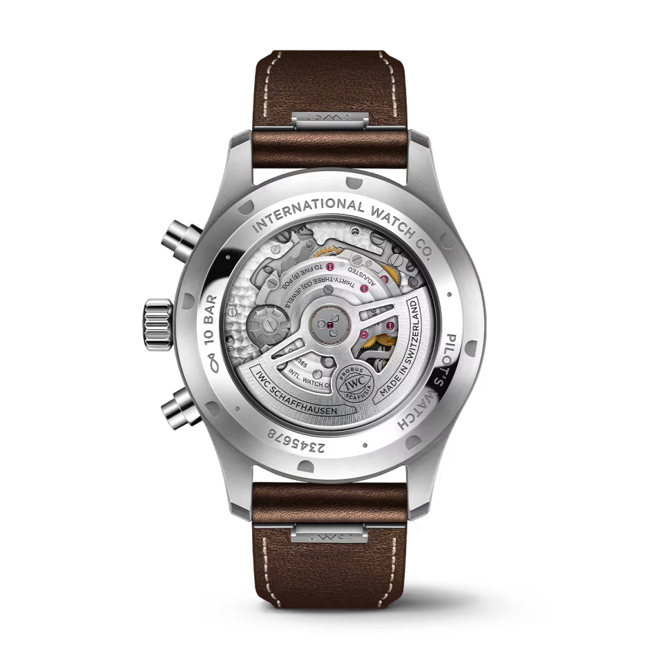 Unworn IWC Pilot’s Watch Chronograph, Stainless Steel, 43 mm, Ref# IW378005, Back